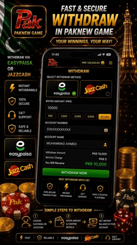 Withdraw in Paknew Game